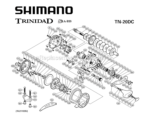 Page A Diagram and Parts List for TN20DC  Shimano Conventional Reels