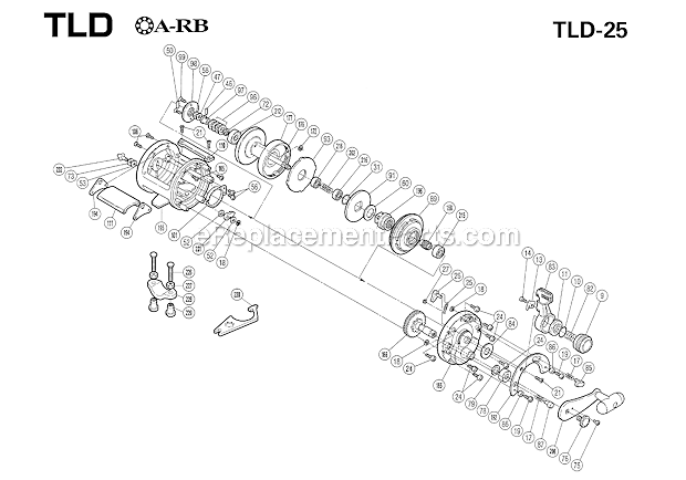 Page A Diagram and Parts List for TLD25  Shimano Conventional Reels