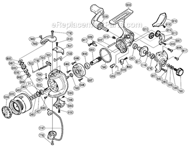 Page A Diagram and Parts List for SE750FB  Shimano Spinning Reels