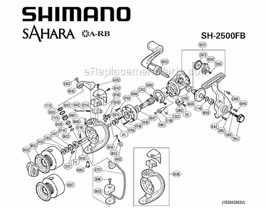 Page A Diagram and Parts List for SH2500FB  Shimano Spinning Reels