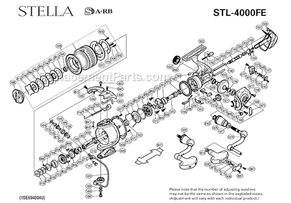 Page A Diagram and Parts List for STL-4000FE  Shimano Spinning Reels