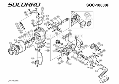 Page A Diagram and Parts List for SOC-10000F  Shimano Spinning Reels