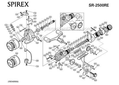 Page A Diagram and Parts List for SR-2500RE  Shimano Spinning Reels