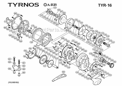 Page A Diagram and Parts List for TYR-16  Shimano Conventional Reels