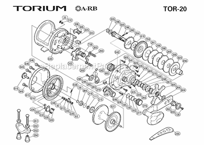Page A Diagram and Parts List for TOR-20  Shimano Conventional Reels