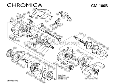 Part Location Diagram of 10HUG Shimano Worm Bushing