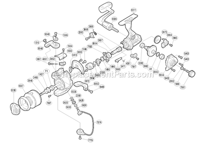 Part Location Diagram of RD3672 Shimano Counterbalance Cover