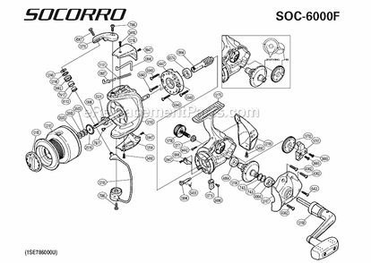 Page A Diagram and Parts List for SOC-6000F  Shimano Spinning Reels