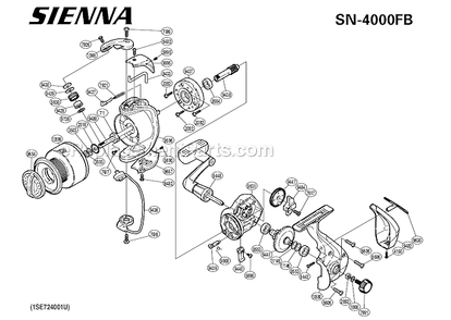 Page A Diagram and Parts List for SN4000FB  Shimano Spinning Reels