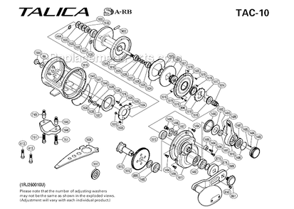 Part Location Diagram of 10A7C Shimano Rod Clamp Bolt (accessory)