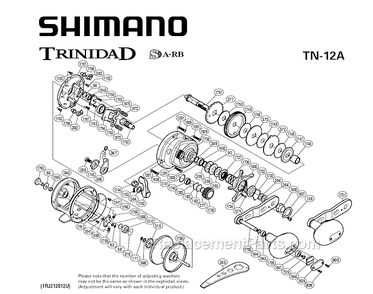 Part Location Diagram of 10J4B Shimano Washer