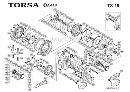 Page A Diagram and Parts List for TS-16  Shimano Conventional Reels
