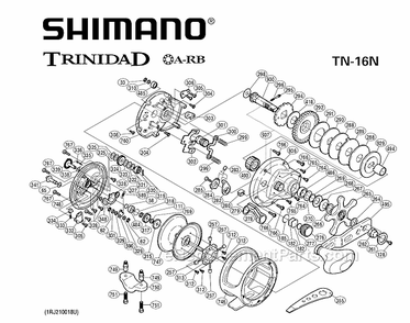 Page A Diagram and Parts List for TN16N  Shimano Conventional Reels