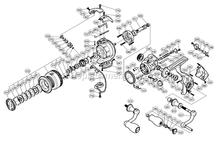 Part Location Diagram of 10J3F Shimano Spool Bushing