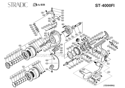 Page A Diagram and Parts List for ST-4000FI  Shimano Spinning Reels