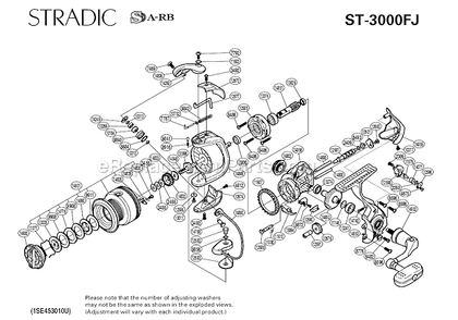 Page A Diagram and Parts List for ST-3000FJ  Shimano Spinning Reels