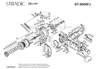 Page A Diagram and Parts List for ST-6000FJ  Shimano Spinning Reels