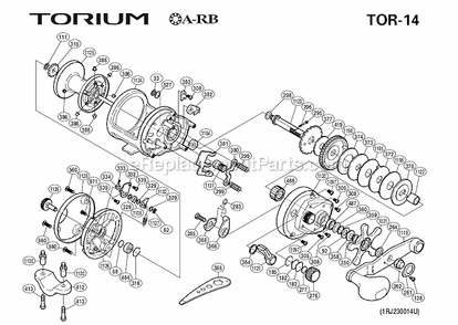 Page A Diagram and Parts List for TOR-14  Shimano Conventional Reels