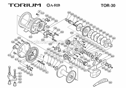 Page A Diagram and Parts List for TOR-30  Shimano Conventional Reels