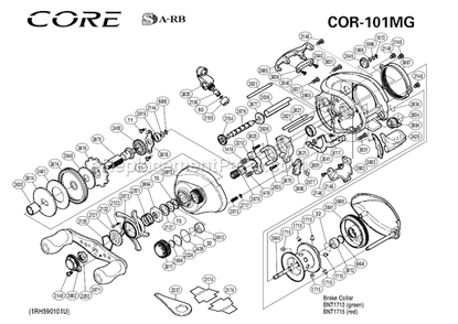 Page A Diagram and Parts List for COR-101MG  Shimano Baitcast Reels