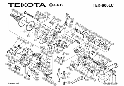 Page A Diagram and Parts List for TEK-600LC  Shimano Conventional Reels