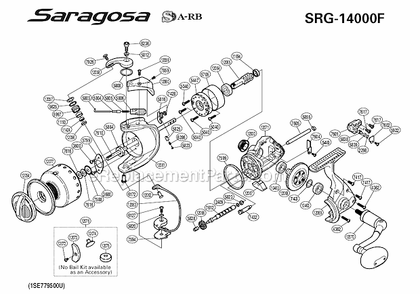 Page A Diagram and Parts List for SRG-14000F  Shimano Spinning Reels