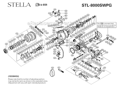 Page A Diagram and Parts List for STL-8000SWPG  Shimano Spinning Reels