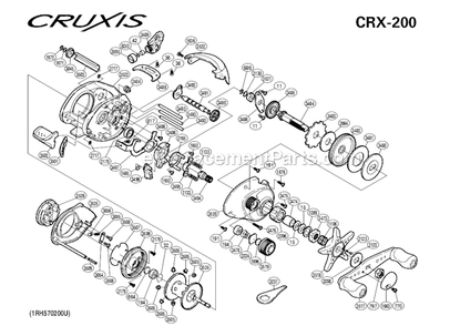 Part Location Diagram of 10QBF Shimano Handle Nut Plate