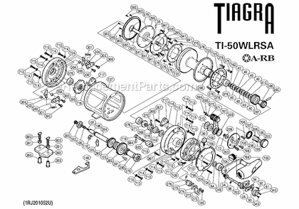 Page A Diagram and Parts List for TI-50WLRSA  Shimano Conventional Reels