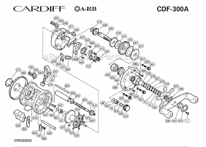 Page A Diagram and Parts List for CDF-300A  Shimano Baitcast Reels