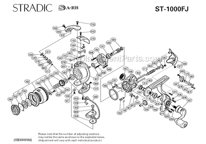 Part Location Diagram of 1079F Shimano Bail Arm