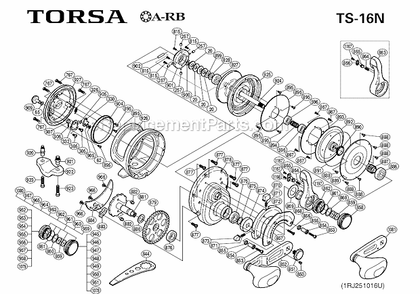 Page A Diagram and Parts List for TS-16N  Shimano Conventional Reels