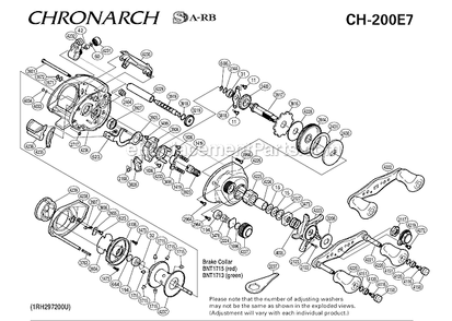 Part Location Diagram of 10CTL Shimano Drive Gear