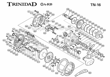 Page A Diagram and Parts List for TN-16  Shimano Conventional Reels