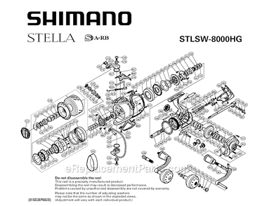 Part Location Diagram of 106SE Shimano Handle Shank Assembly