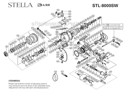 Page A Diagram and Parts List for STL-8000SW  Shimano Spinning Reels