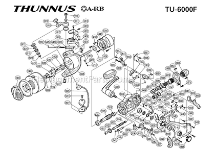 Page A Diagram and Parts List for TU-6000F  Shimano Spinning Reels