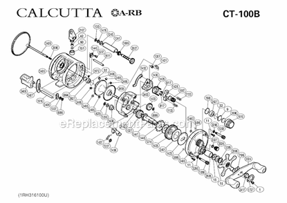 Part Location Diagram of 10QBJ Shimano Handle Nut Plate