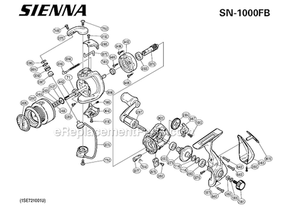 Page A Diagram and Parts List for SN-1000FB  Shimano Spinning Reels