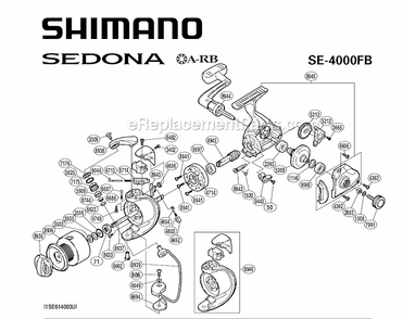 Page A Diagram and Parts List for SE4000FB  Shimano Spinning Reels