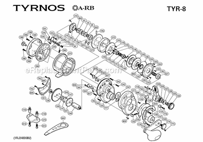 Page A Diagram and Parts List for TYR-8  Shimano Conventional Reels