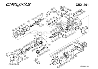 Page A Diagram and Parts List for CRX-201  Shimano Baitcast Reels