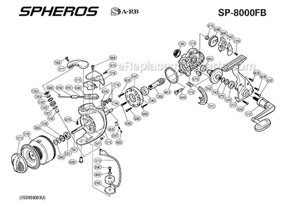 Page A Diagram and Parts List for SP-8000FB  Shimano Spinning Reels