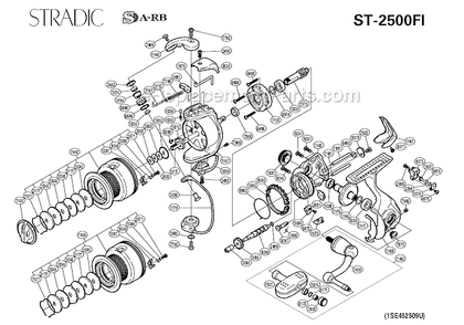 Page A Diagram and Parts List for ST-2500FI  Shimano Spinning Reels