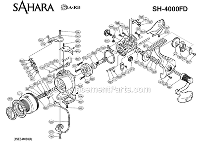 Part Location Diagram of RD12297 Shimano Handle Assembly