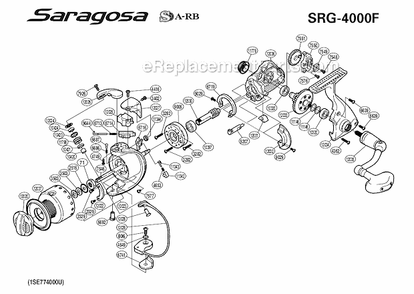 Page A Diagram and Parts List for SRG-4000F  Shimano Spinning Reels