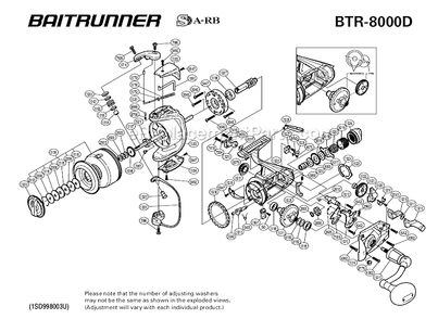 Part Location Diagram of 104PT Shimano Ball Bearing