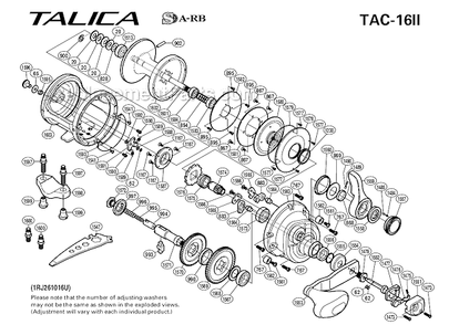 Page A Diagram and Parts List for TAC-16II  Shimano Conventional Reels