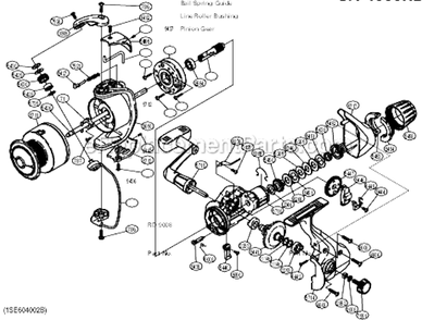 Part Location Diagram of 10Q40 Shimano Bail Arm