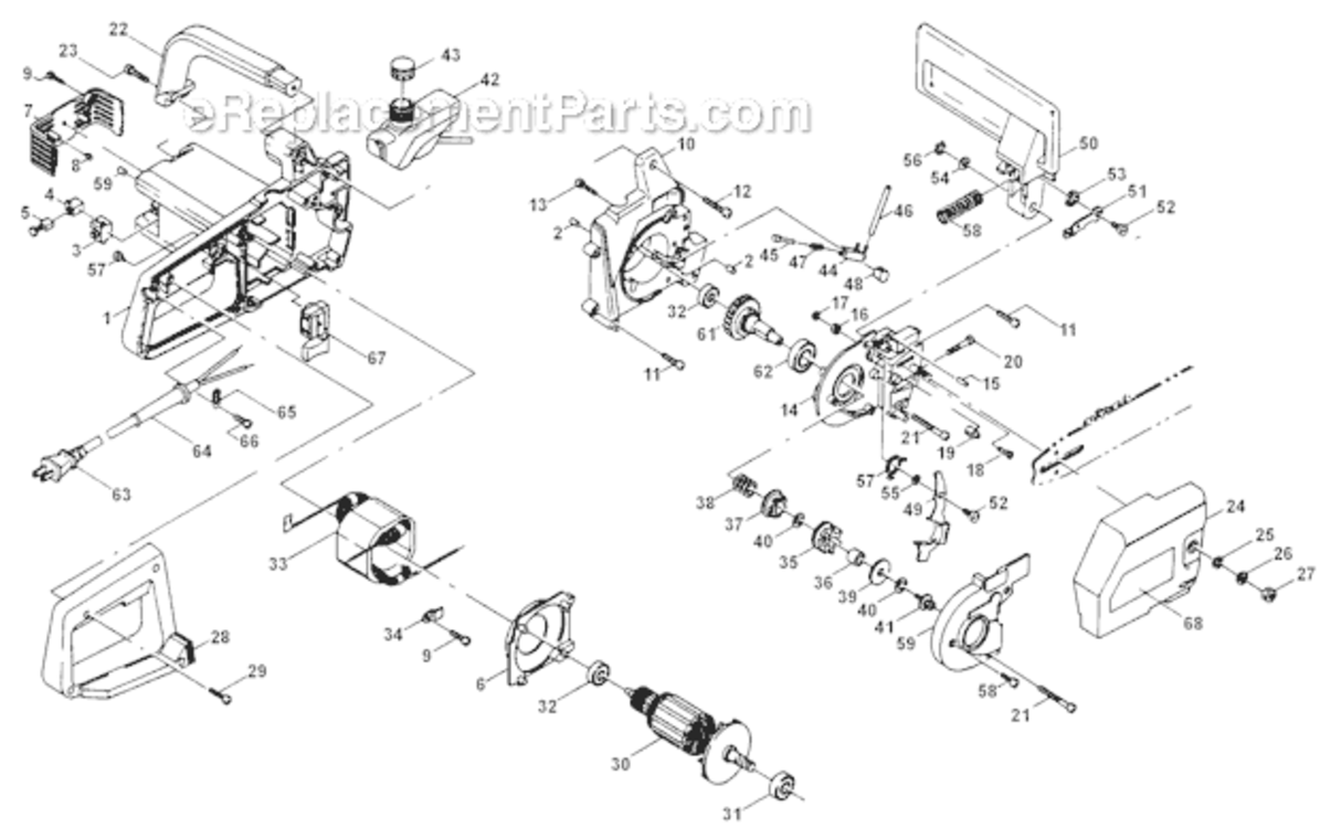 Page A Diagram and Parts List for 140  Shindaiwa Chainsaw